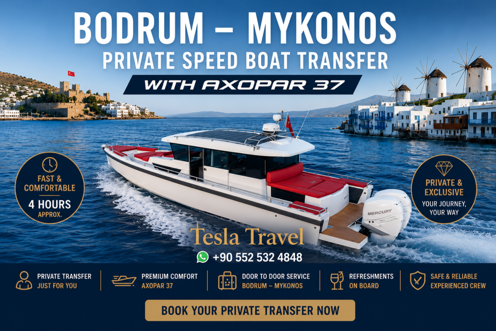 BODRUM MYKONOS PRIVATE SPEED BOAT TRANSFER WITH AXOPAR 37