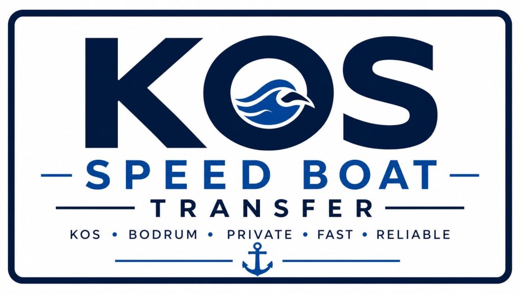 Kos to Bodrum Private Speed Boat Transfers – Luxury VIP speed boat crossing the Aegean Sea from Kos Island to Bodrum with a modern private boat, experienced captain, crystal-clear turquoise waters, fast border crossing, and exclusive sea transfer service.